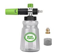BEAR FORCE Canon à mousse amélioré pour nettoyeur haute pression pour connecteur rapide de 6,35 mm avec buse de pulvérisation réglable à 360°, distributeur de savon à mousse de 1 L avec buse de