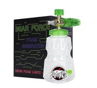 BEAR FORCE Canon à mousse en aluminium, dégagement rapide 6,35 mm, bouteille 1 l, argent, prise rapide 1/4, valve à soupape, 2 ports