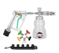 BEAR FORCE Kit de pistolet de nettoyeur haute pression transparent pour nettoyage de voiture avec canon à mousse rapide de 6,35 mm, 1 l, 5 embouts et connecteur de tuyau pour Bosch, Nilfisk, STIHL