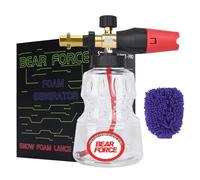 BEAR FORCE Lance à mousse pour nettoyeur haute pression compatible avec Karcher K2, K3, K4, K5, K6, K7, livrée avec buse à orifice de 1,25 mm et 1,10 mm, mousse épaisse réglable à 360°, lavage de