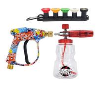 Bear Force Pistolet à eau M22-ID14 mm et canon à mousse pour nettoyage haute pression, bouteille 1 L, idéal pour lavage de voiture et nettoyage de la cour