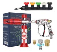 BEAR FORCE Pistolet de nettoyeur haute pression 3000 PSI avec mini canon à mousse 947,2 g et buse à orifice de 1,10 mm, pistolet à mousse réglable, pistolet pulvérisateur avec raccord rapide pivotant