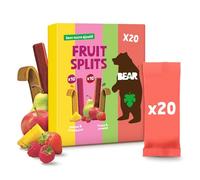 BEAR Fruit Splits Paquet Assortiment | 100% d'Ingrédients Naturels| Sans Sucre Ajouté | En-cas pour les Enfants & Adultes | 20 Sachets de 20g | 400g