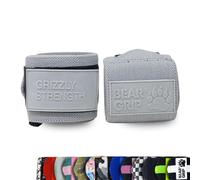 BEAR GRIP - Bandages de poignet robustes de qualité supérieure de 61 cm pour haltérophilie, musculation, crossfit, haltérophilie, StrongMan (gris/gris)