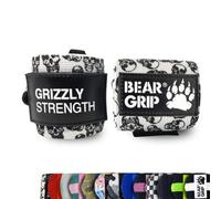 BEAR GRIP - Bandages de poignet robustes de qualité supérieure pour haltérophilie, culturisme, crossfit, dynamophilie, StrongMan (crâne blanc, 61 cm)