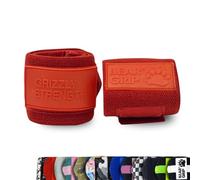 BEAR GRIP - Bandages de poignet robustes de qualité supérieure pour haltérophilie, musculation, crossfit, dynamophilie, StrongMan (rouge/rouge, 61 cm)
