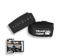 Bear Grip Bandes d’entraînement par occlusion (noir taille L) pour entraînement à domicile et en salle de sport, bandes de résistance en tissu pour hommes et femmes, bandes pour fessiers