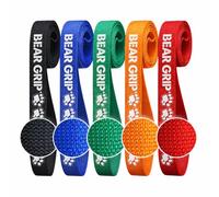 BEAR GRIP Bandes de résistance en tissu pour l'entraînement - Bandes élastiques à code couleur pour exercice, jambes, fessiers, squats, fitness à domicile, yoga et pilates - 5 niveaux de résistance