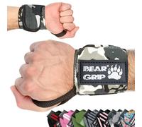 Bear Grip - Bandes de soutien pour poignets lors de la musculation, (Vendues par paire) (Gris Camouflage)
