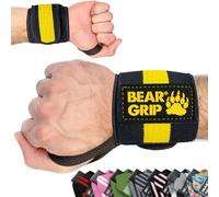 Bear Grip - Bandes de soutien pour poignets lors de la musculation, (Vendues par paire) (Jaune)