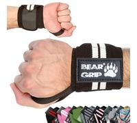 Bear Grip - Bandes de soutien pour poignets lors de la musculation, (Vendues par paire) (Noir/Blanc)