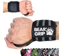 Bear Grip - Bandes de soutien pour poignets lors de la musculation, (Vendues par paire) (NOIR GRIS)