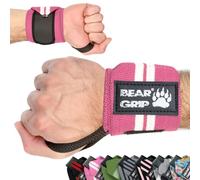 Bear Grip - Bandes de soutien pour poignets lors de la musculation, (Vendues par paire) (Rose Bébé)