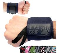 Bear Grip - Bandes de soutien pour poignets lors de la musculation, (Vendues par paire) (Rouge Feu)