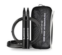 BEAR GRIP - Elite Speed Corde à Sauter Fitness Conditionnement et Perte de Graisse Poignées Autobloquantes en Aluminium Antidérapantes Crossfit, MMA, Boxe, Entraînement Haute Intensité (HIIT) et