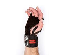 Bear Grip gants de protection crossfit paume en cuir support de poignet sangles pour fitness, haltérophilie, musculation, taille unique, design spécial, noir/rouge