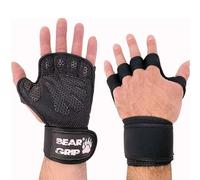 BEAR GRIP Gants d'entraînement ouverts - Protection de la paume pour CrossFit, musculation, gymnastique suédoise, dynamophilie et fitness pour homme et femme (noir, XL)