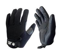 BEAR GRIP - Gants d'haltérophilie avec paume rembourrée en gel pour entraînements multisports, culturisme, crossfit, callisthenic, cyclisme, protection complète de la paume antidérapante (noir, XL)