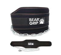 BEAR GRIP - lesté Dip et Courroie de Traction pour la Musculation, Bodybuildng, Noir