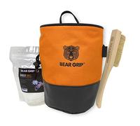 BEAR GRIP Sac à magnésie de qualité supérieure pour escalade avec ceinture de taille boule de craie et brosse.