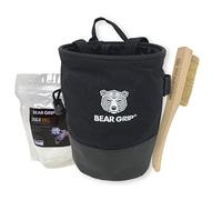 BEAR GRIP Sac à magnésie de qualité supérieure pour escalade avec ceinture de taille boule de craie et brosse.