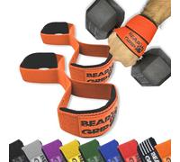 BEAR GRIP - Sangles de levage de poids Premium figure 8 (vendues par paire) (Orange)