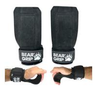 BEAR GRIP - Sangles multi-adhérentes, sangles d'haltérophilie robustes (cuir noir)