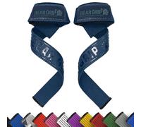 BEAR GRIP Sangles - Sangles rembourrées en néoprène de qualité supérieure, très résistantes à double couture, poignée en gel, 100 % coton, extra longue (bleu marine)