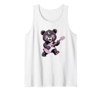 Bear Guitare Rock and Roll Kawaii Goth Girl Vêtements Rose Goth Débardeur