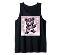 Bear Guitare Rock and Roll Kawaii Goth Girl Vêtements Rose Goth Débardeur