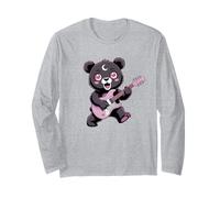 Bear Guitare Rock and Roll Kawaii Goth Girl Vêtements Rose Goth Manche Longue
