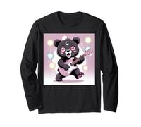 Bear Guitare Rock and Roll Kawaii Goth Girl Vêtements Rose Goth Manche Longue