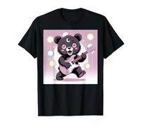 Bear Guitare Rock and Roll Kawaii Goth Girl Vêtements Rose Goth T-Shirt