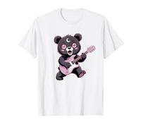 Bear Guitare Rock and Roll Kawaii Goth Girl Vêtements Rose Goth T-Shirt
