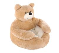 Bear Hug Dog Bed | Coussin de compagnie semi-fermé en peluche avec un tapis de sommeil extérieur intérieur confortable sans glissement | Sofa doux lavable pour chiens et chats couverture amovible pour