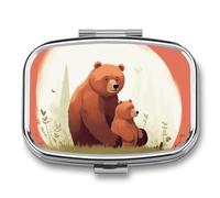Bear Hug Pilulier portable à 2 compartiments pour médicaments et vitamines pour homme et femme