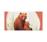 Bear Hugb Grande bannière de fête 180 x 90 cm à suspendre au mur Bannière de fond pour fête d'anniversaire, extérieur et intérieur