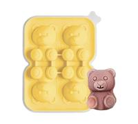 Bear Ice Cube Tray - Food Grade Silicone 11.1x14.5x3.8cm | Cute Bear Shape Ice Molds, Reusable Freezer Tray Container, Flexible Ices Cube Maker For Water Whiskey Cocktail Drinks | Kitchen Use