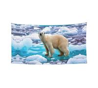 Bear Ice Printing Lot de 1 bannière pour Halloween, décoration intérieure ou extérieure, résistante aux UV avec trous métalliques