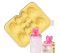 Bear Ice Tray - Silicone Freezer Mold Container, Food Grade Maker for Hosting, Cute Ice Tool, Kitchen Drink Accessory with Easy Release Flexible Base, Beverage Cooling Tool for Chilling and Serving