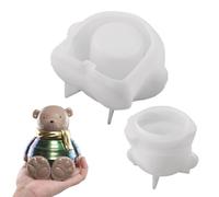 Bear Jar Mold, Casting Container Mold, 12x10cm Craft Form for Beginners, Silicone Resin Sculpture Tool, Storage Jar Category with Smooth Release, Bear Shape Cement Epoxy Usage