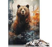 Bear Land Puzzle 1000 Pieces Cadeau Unique Jeu Éducatif Challenge Toy À De Qualité Supérieure Peinture Art pour Adultes Et Enfants 1000pcs (38x26cm)