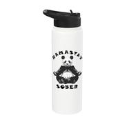 Bear Namastay Sober Recovery Support Sobriety Mediation Stainless Steel Insulated Water Bottle