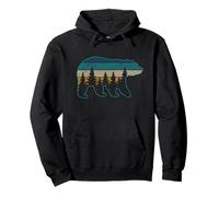 Bear Nature Grizzly Ours Marron Noir pour randonnée, Chasse Sweat à Capuche