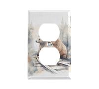 Bear on Train Tracks - Plaque murale standard américaine avec vis - En acier inoxydable résistant à la chaleur et aux chocs pour décoration d'intérieur