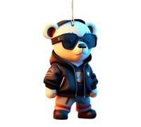 Bear Pendant, Plush Hanging Ornament, Cute Rearview Mirror Accessory, 8cmx3.15 Inches Soft Car Interior Decoration Brown Bear for Vehicle, Home and Gift Charming Design.