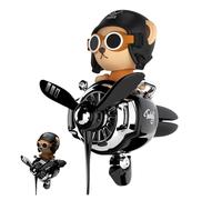 Bear Pilot Car Air | Ornement d'aromathérapie de ventilation d'air créatif avec recharge d'odeur | Cadeau d'accessoires de décoration de tableau et de ventilation géniaux pour hommes et Entusi