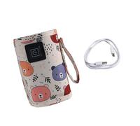 Bear Plan Réchaud pour lait en poudre rechargeable par USB 3 niveaux de chaleur Transportable avec tissu consommable Chauffe-biberon USB