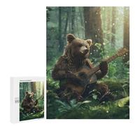 Bear Playing Guitar in Forest-1 Puzzle 1000 Pièces Educa Jouet en Bois Cadeau Unique Décoration Intérieure Jeu Éducatif Challenge Toy Adultes Et Enfants À Partir De 14 Ans 500 PCS