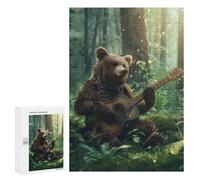 Bear Playing Guitar in Forest-1 Puzzle 1000 Pièces Educa Jouet en Bois Cadeau Unique Décoration Intérieure Jeu Éducatif Challenge Toy Adultes Et Enfants À Partir De 14 Ans 300 PCS